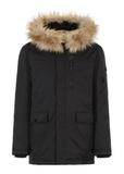 Men's black jacket with hood KURMT-0317-99(Z23)