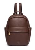 Brown women's imitation leather backpack TOREC-1246-1H(Z26)