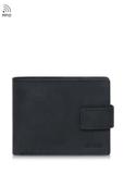 Small black leather men's wallet PORMS-0546-99(W23)