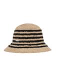 Women's straw hat with black stripes KAPDT-0036-23(W25)