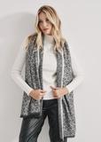 Large grey women's scarf in monogram SZADT-0130A-91(Z24)