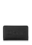 Black women's wallet with logo POREC-0362-99(W24)