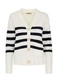 White striped cardigan for women KARDT-0040-11(W24)