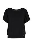 Women's black ribbed blouse BLUDT-0170-99(W24)