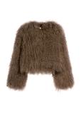 Brown short natural fur coat FUTDF-0104-1K(Z26)