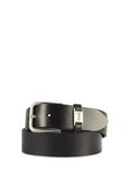 Navy blue men's leather belt PASMS-0273-69(Z25)