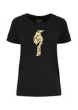 Women's black t-shirt with oriole TSHDT-0124-99(W24)