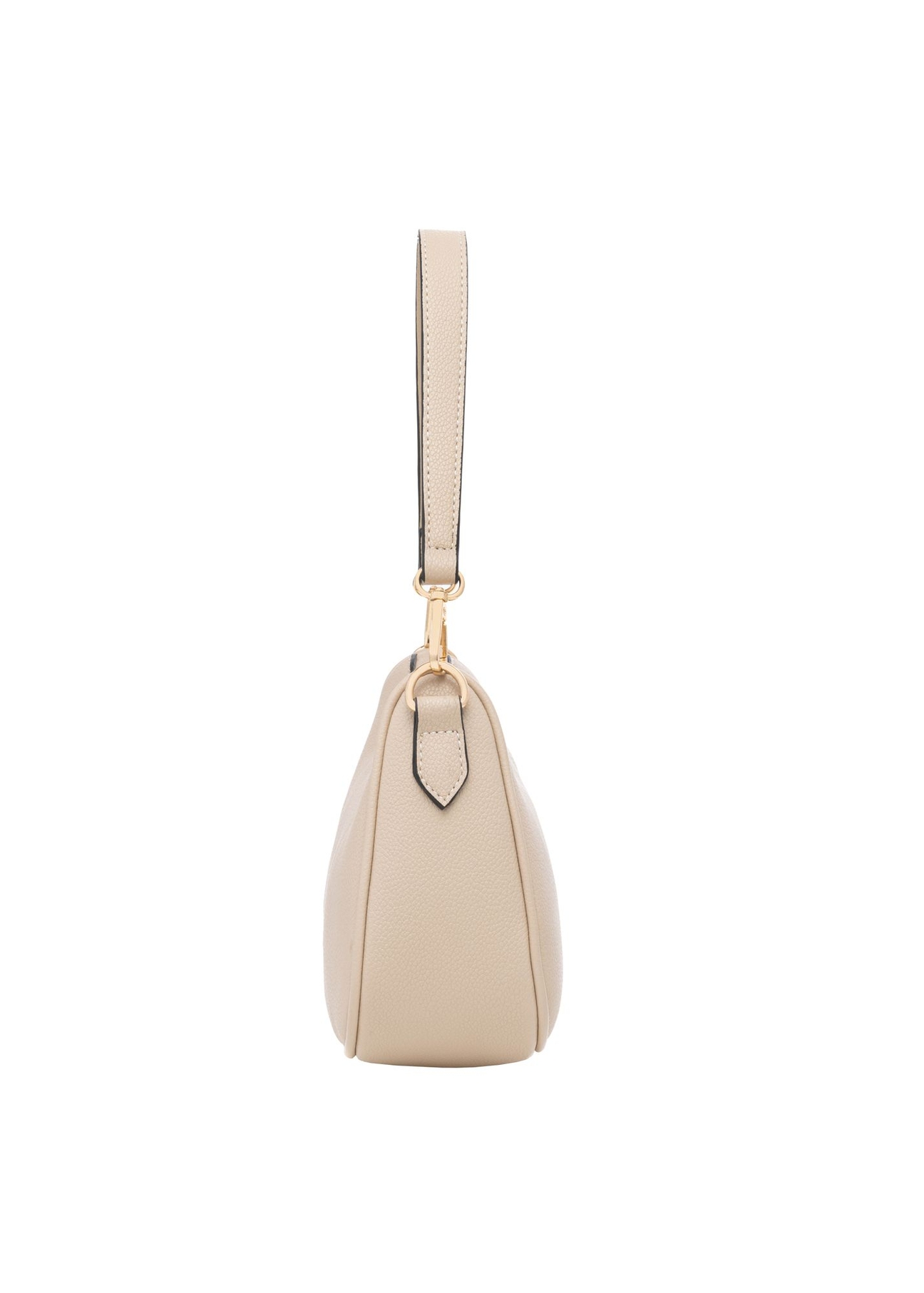 Beige imitation leather handbag TOREC-1265-1A(Z26) - side product view, on white background.