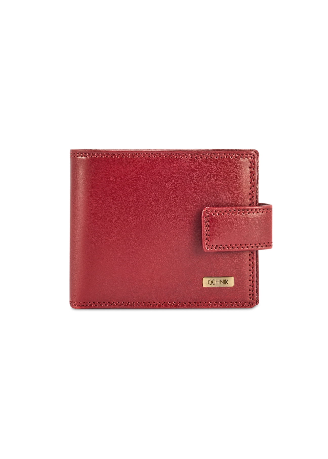 Burgundy men's leather wallet PL-105-41(KS), product view from the front on a white background.