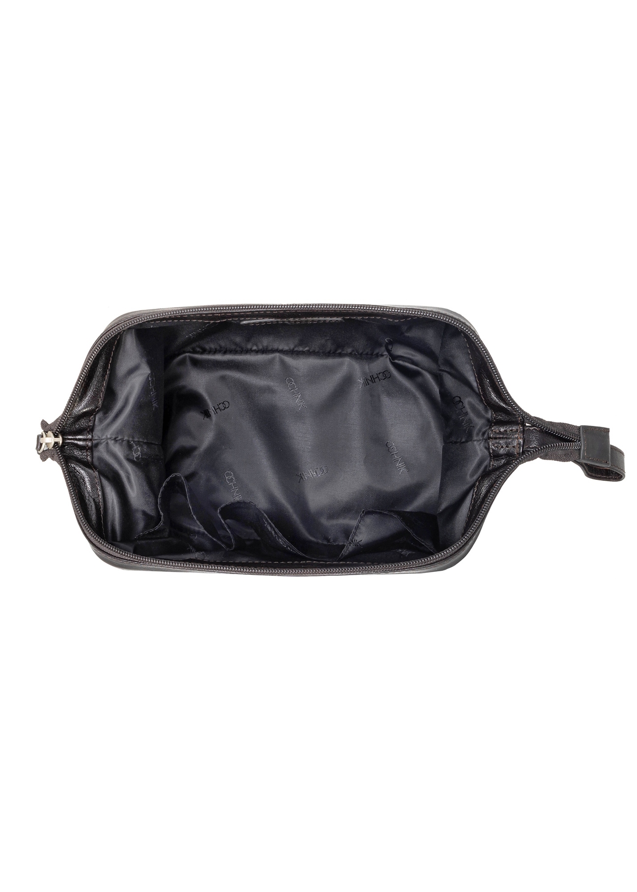 Men's glossy cosmetic bag TORMS-0479-99(Z25), product view inside on white background.