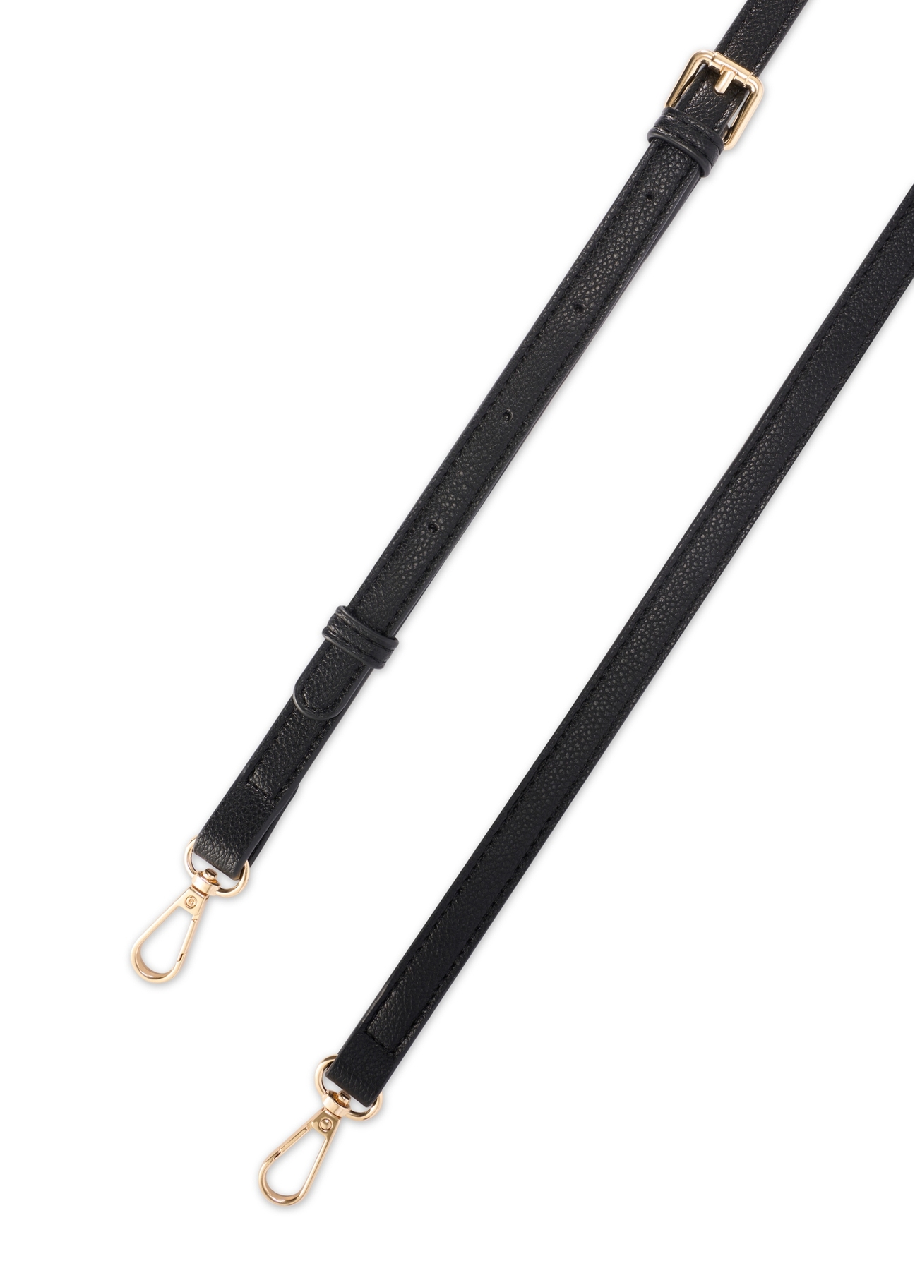 Small black women's handbag TOREC-1173-99(W26), view of the product strap on a white background.