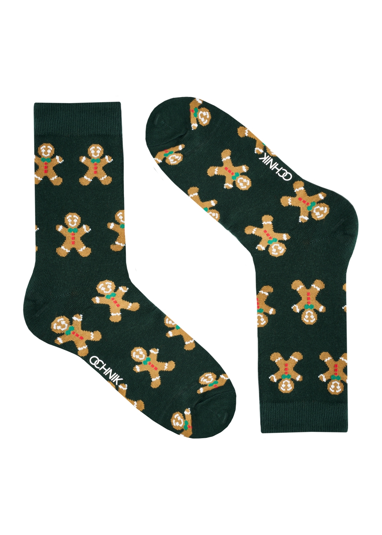Set of long men's Christmas socks ZESMT-0060-15(Z25), view of one pair of the product on a white background.