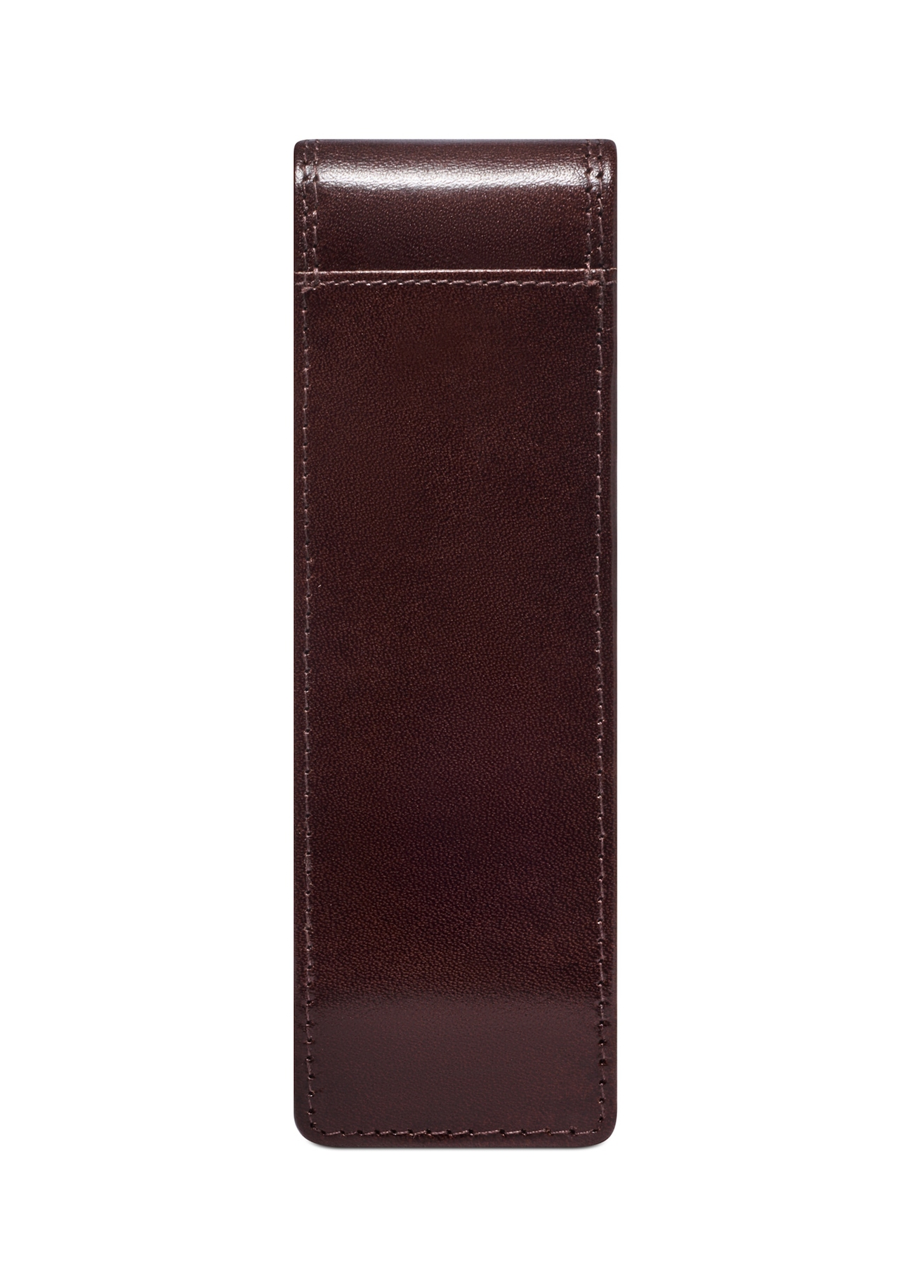 Burgundy leather pen case PL-178-4D(KS), back view of the product on a white background.