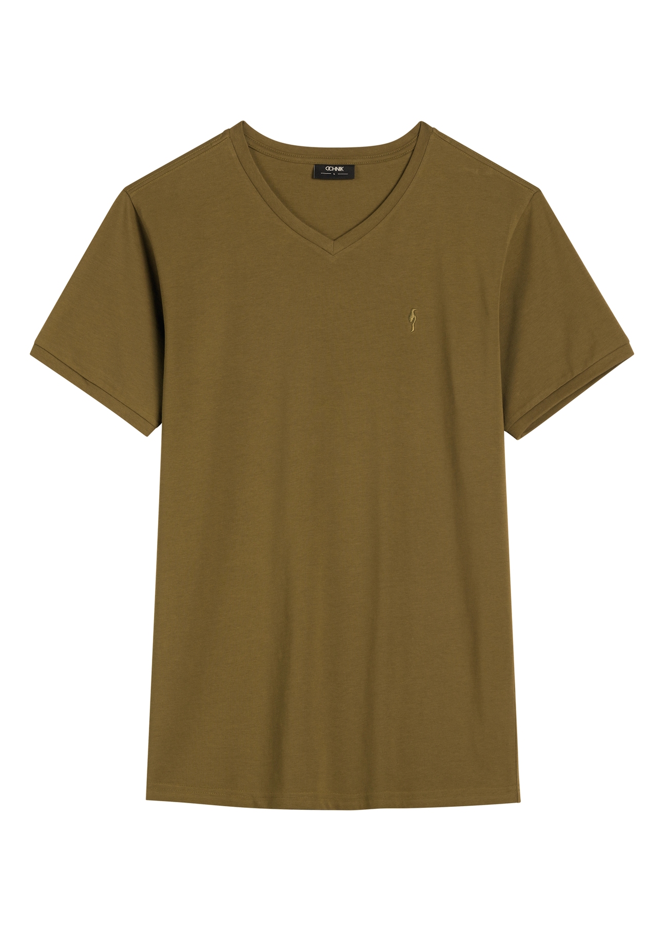 Men's khaki cotton T-shirt TSHMT-0088-8D(W26)