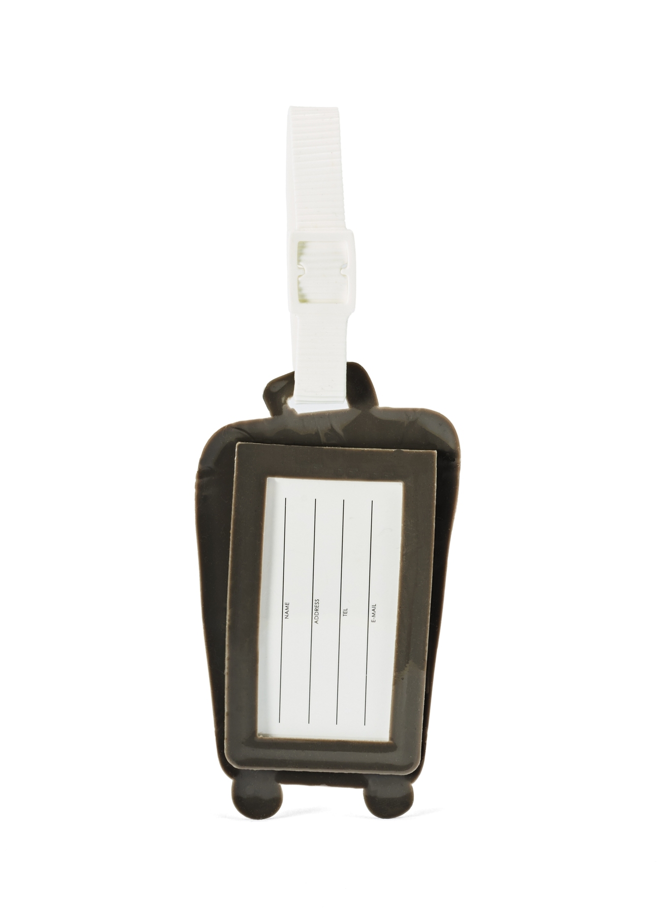 Luggage tag AW-012-0005-95(W25), back view of the product without packaging on a white background.