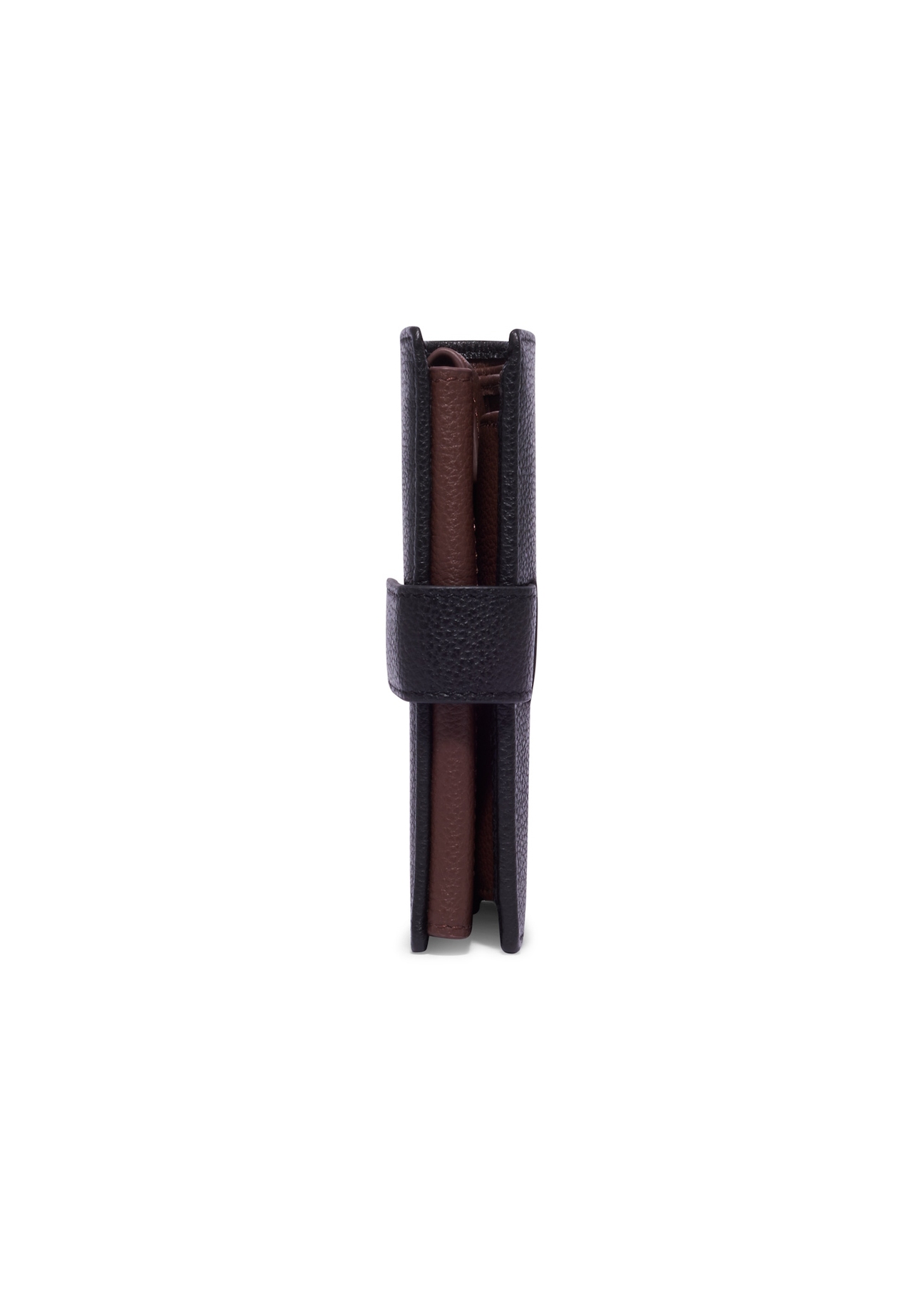 Black men's leather wallet PORMS-0720-99(Z26), side product view on white background.