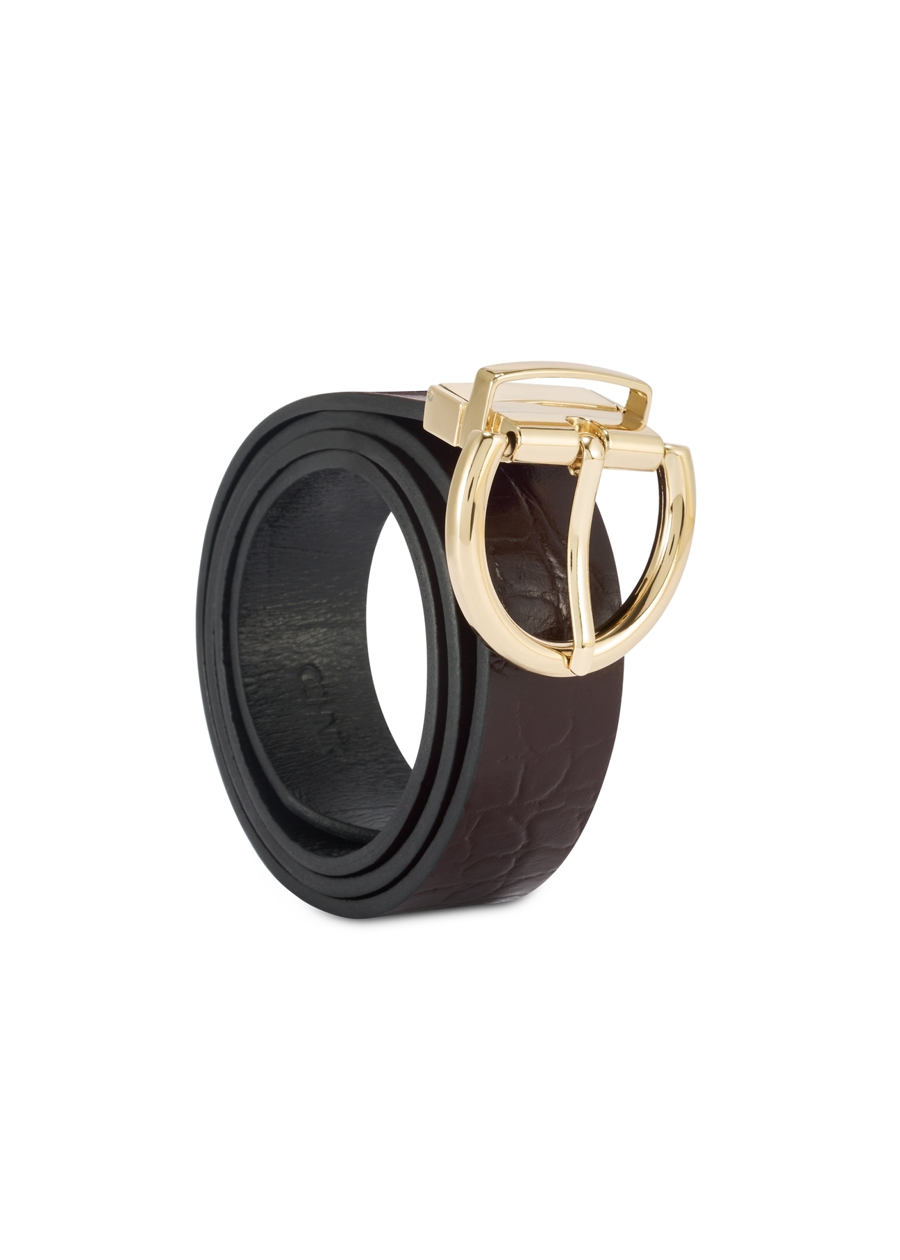 Two-sided burgundy and black women's belt PASDS-0175B-15(Z25)