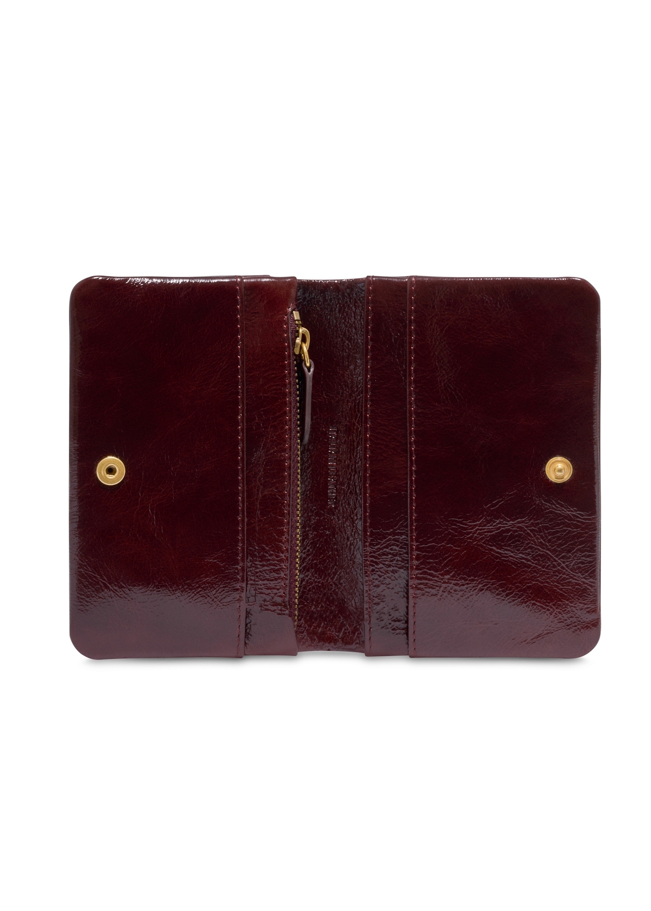 Burgundy women's wallet PORES-1020-4E(Z26), product view inside on a light background.