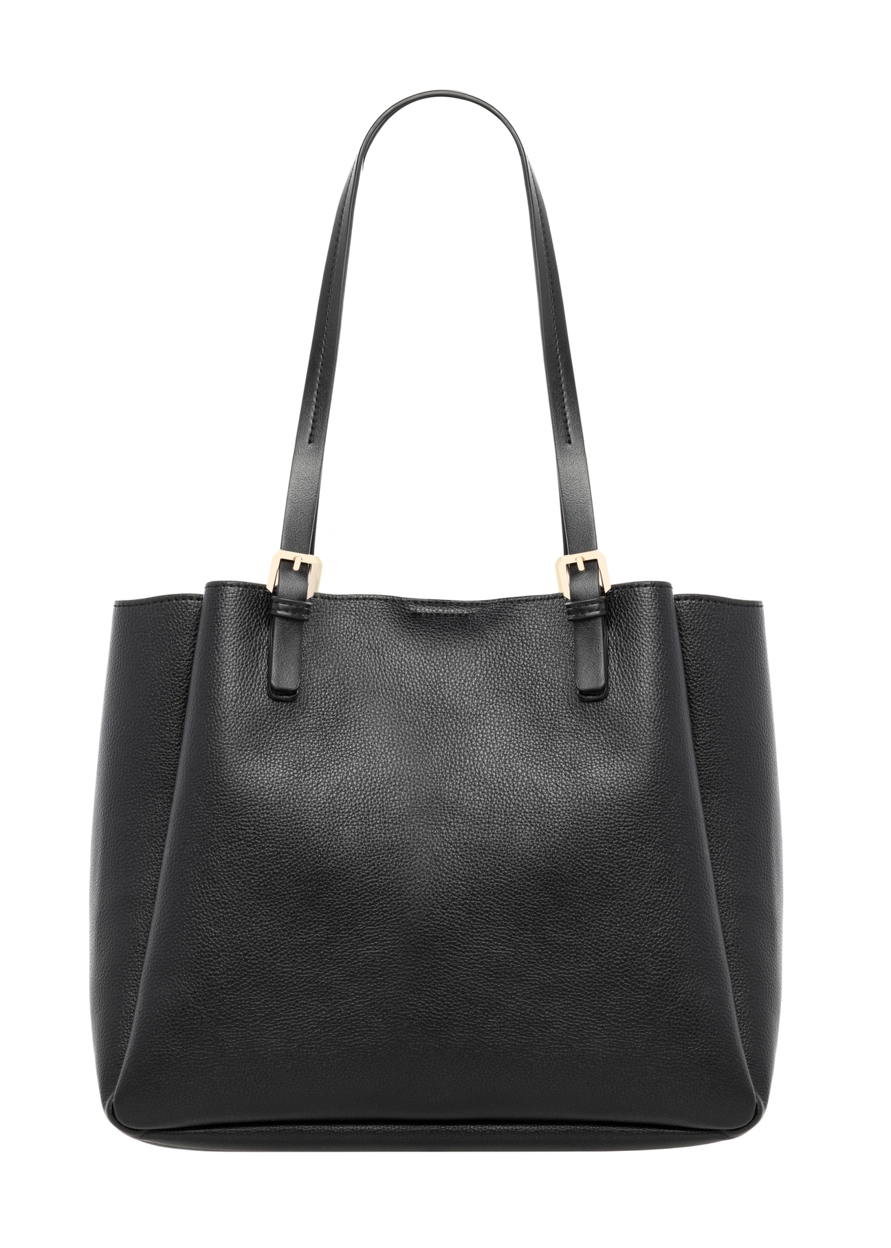 Black women's shopper bag TOREC-1344-9I(Z26) - product view from the back, on a white background.