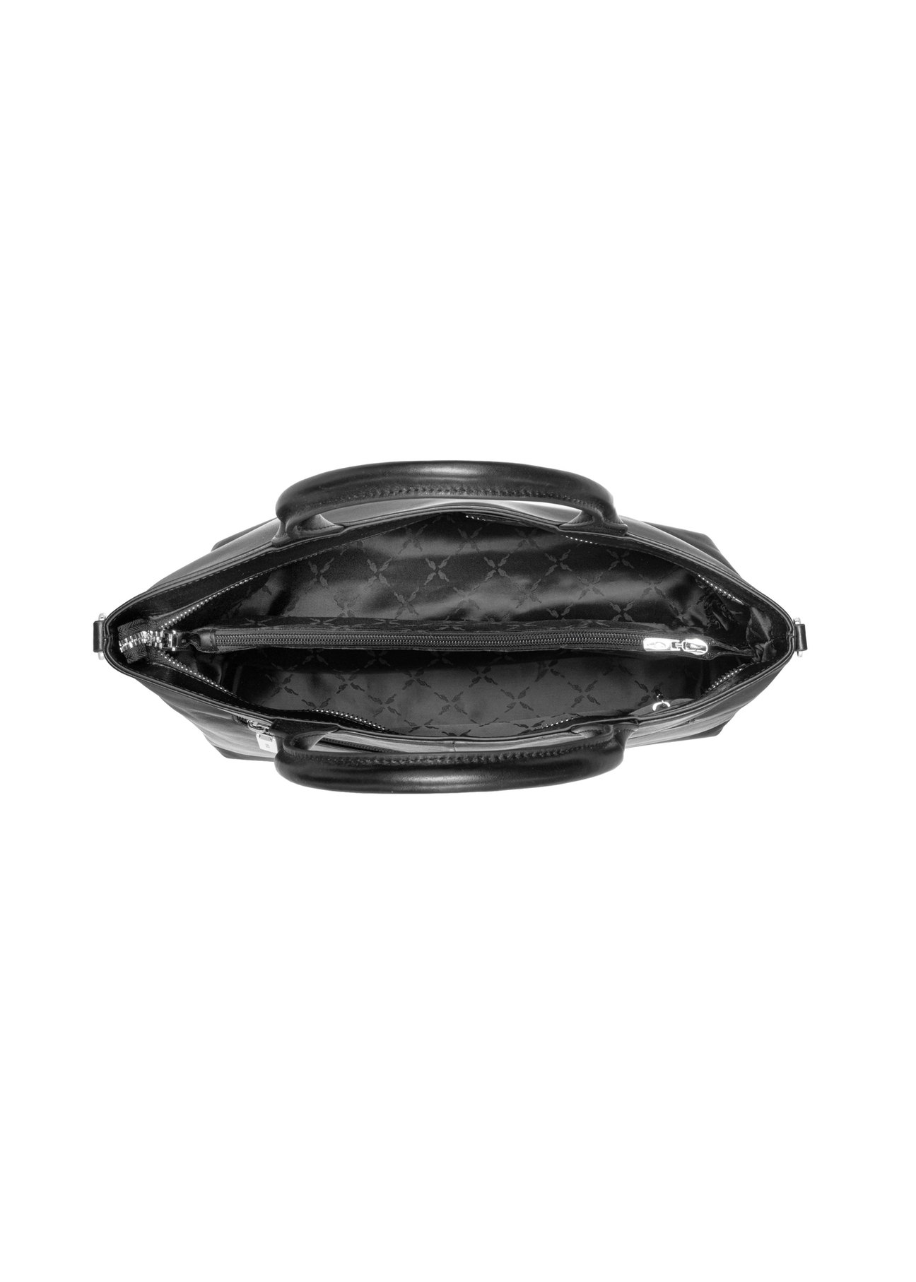Black large leather women's handbag TORES-1158-99(Z25), product view from above on a white background.