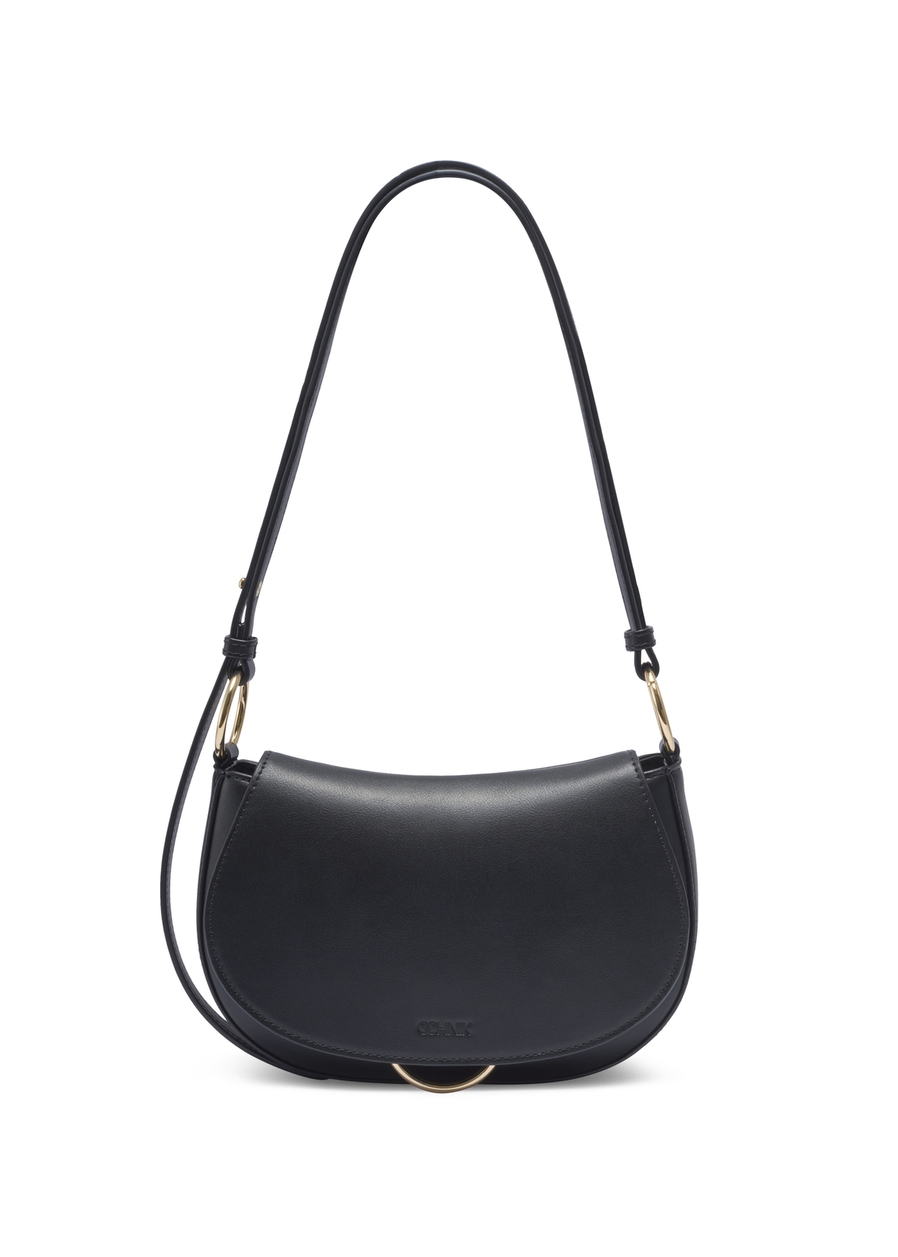 Black women's shoulder bag TOREC-1377-99(Z26) - front product view, on a white background.