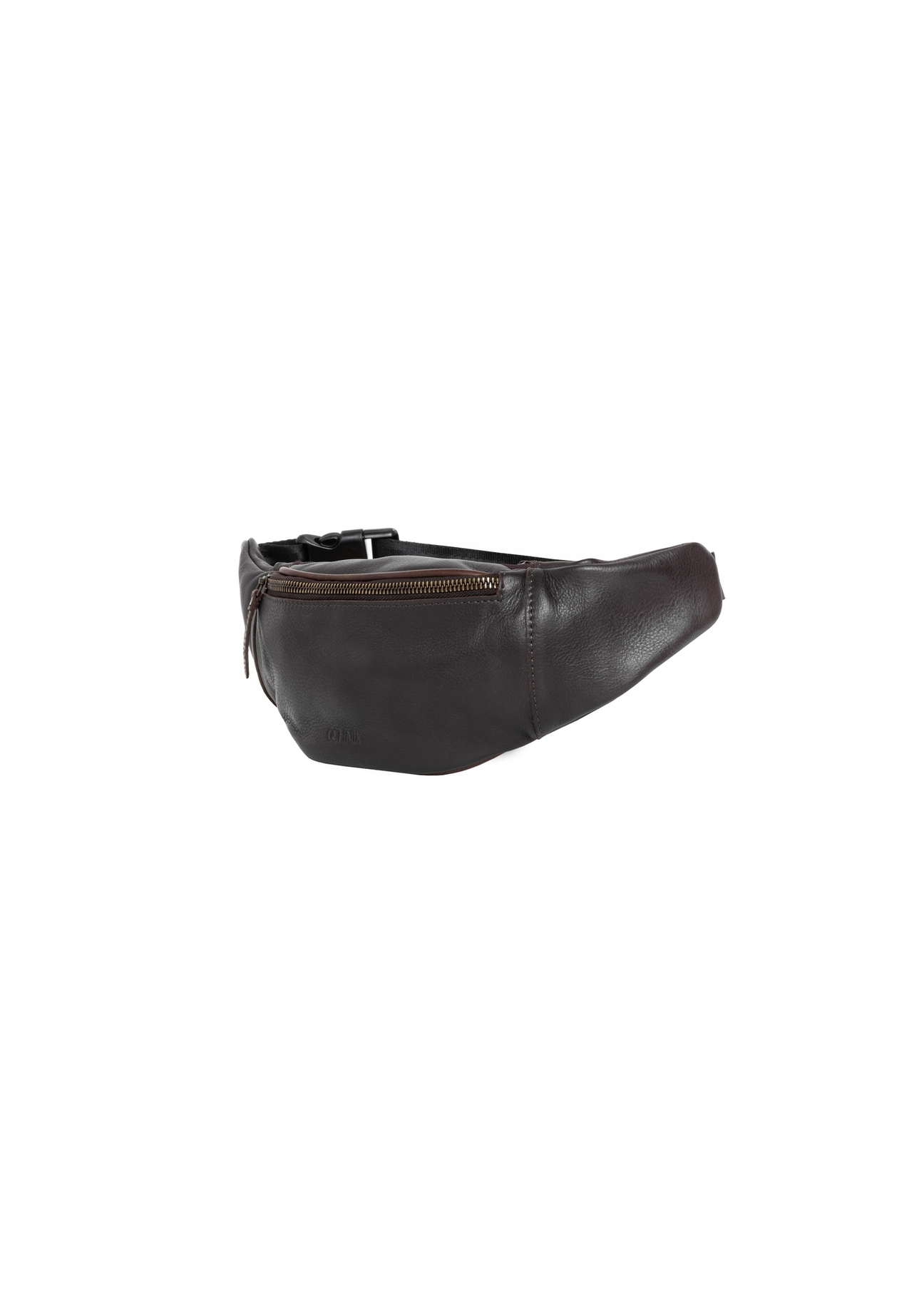 Brown men's leather waist bag TORMS-0523-1H(Z26), diagonal product view on white background.