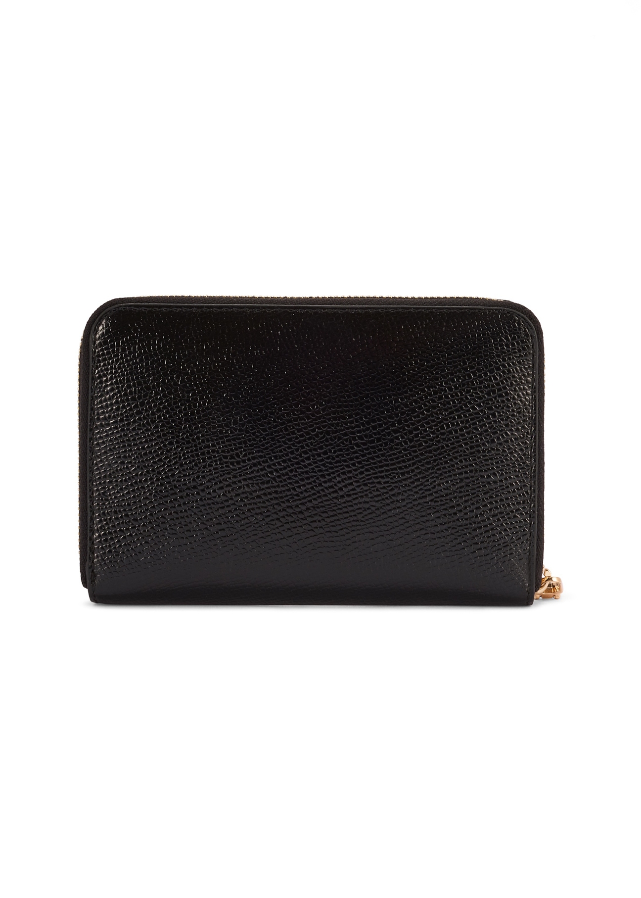 Black medium women's leather wallet PORES-0931A-99(Z25), back view of the product on a white background.