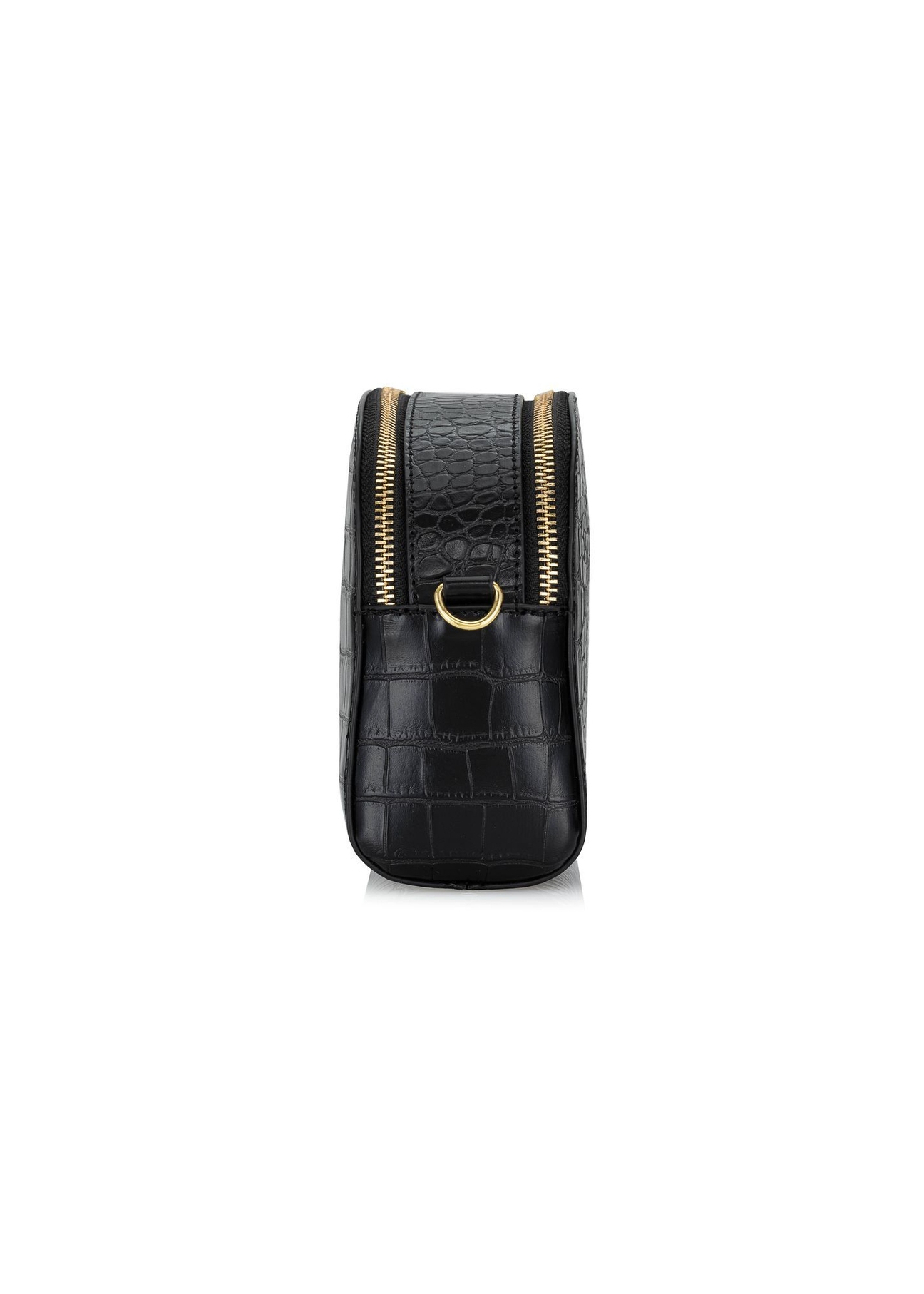 Black women's croco handbag TOREC-0036E-97(Z25), side view of the product on a white background.