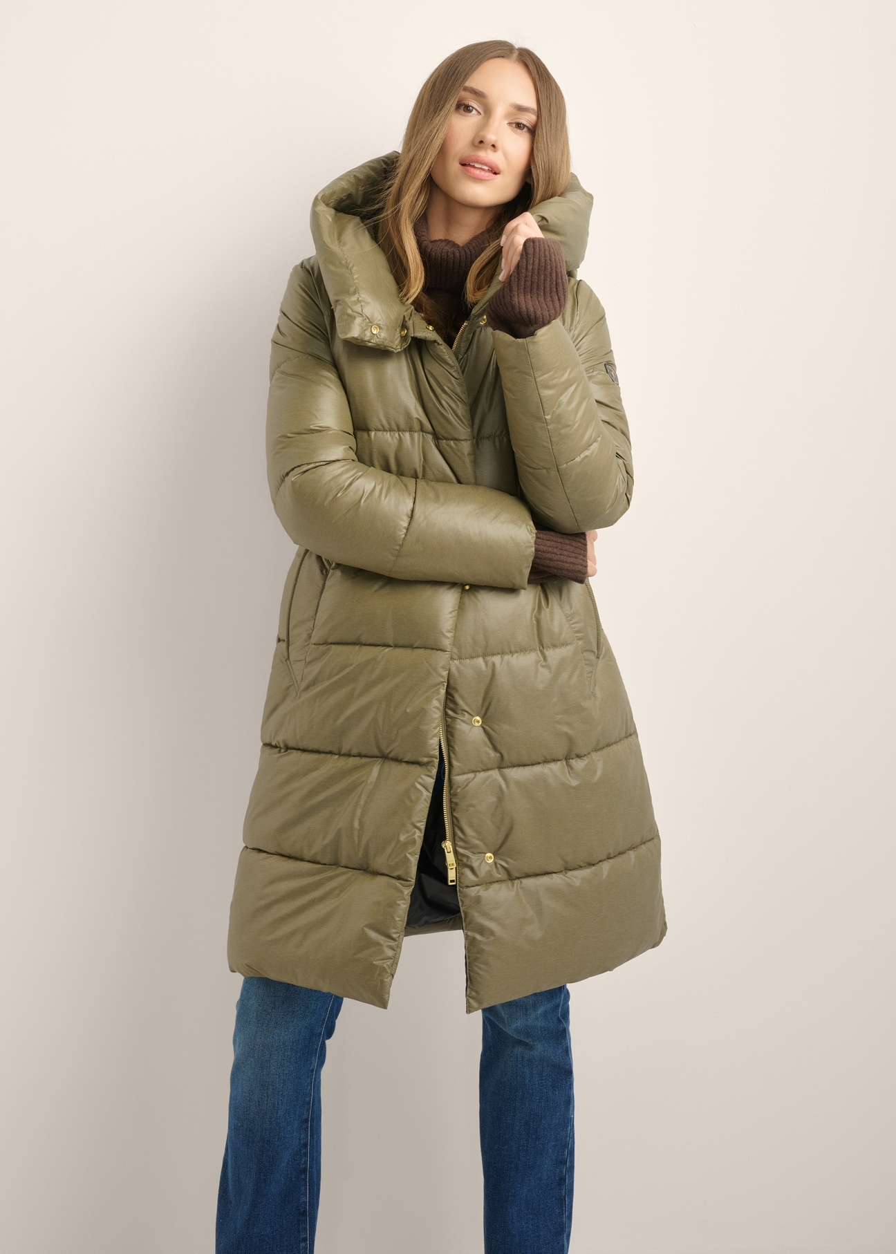 Women's olive winter jacket KURDT-0663-8E(Z26)