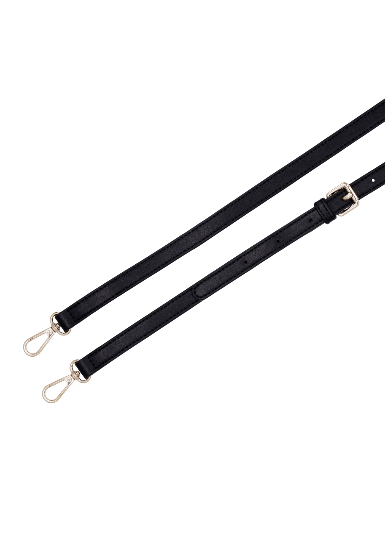 Small black elegant women's handbag with chain TOREC-1388-99(Z26), view of the product strap on a white background.