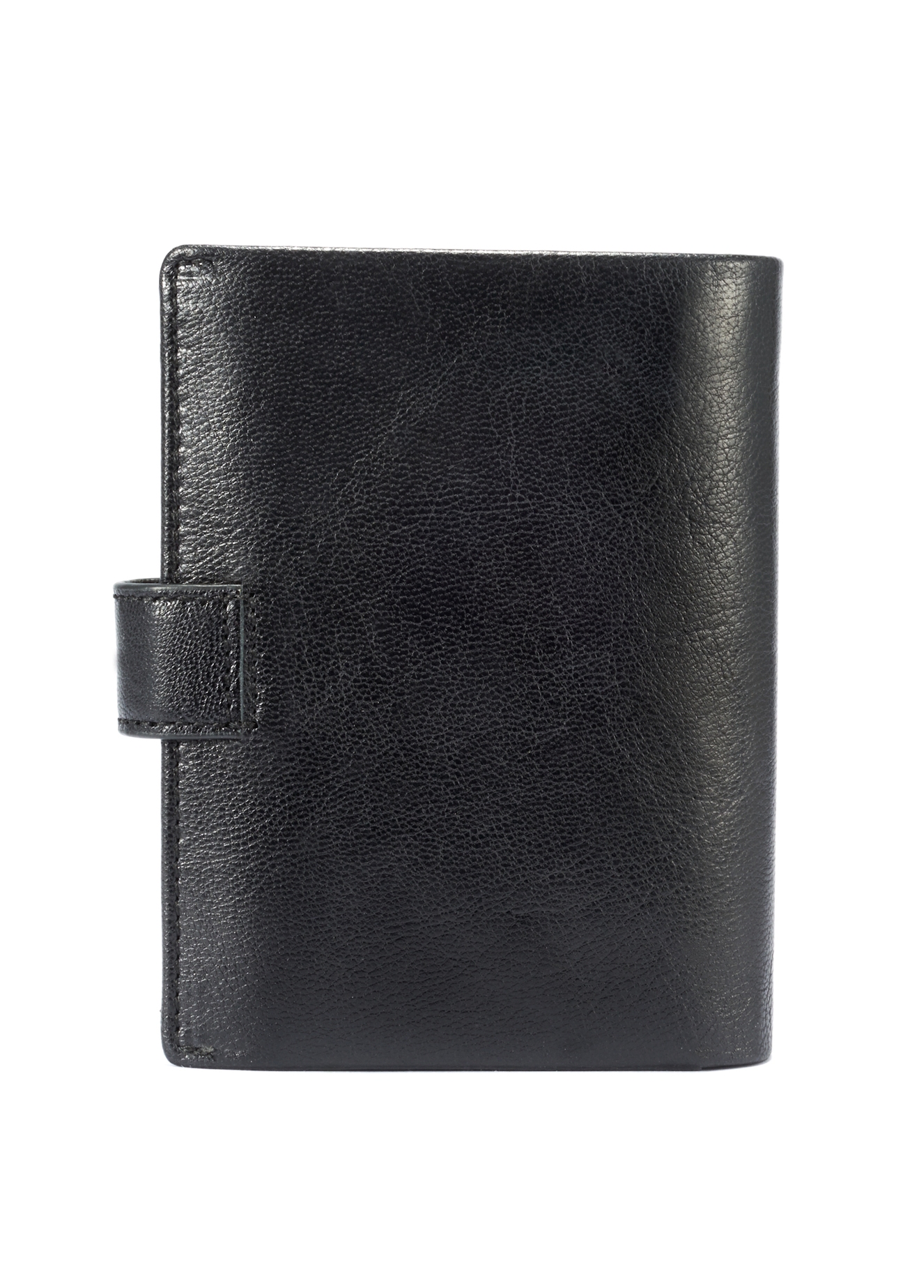 Leather black men's wallet with clasp PORMS-0647-99(W25)