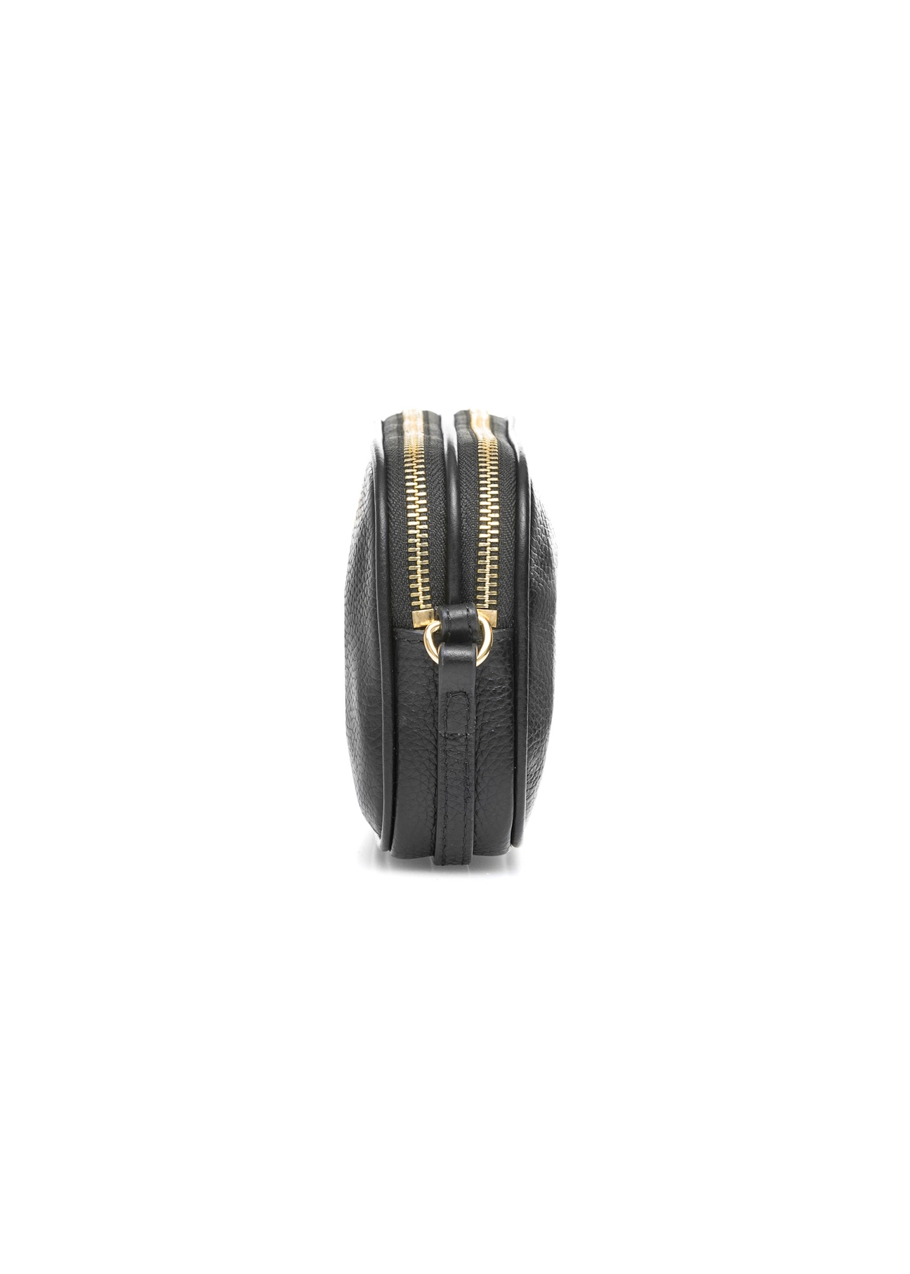 Small black leather women's handbag TORES-1152-99(Z25), product view from the side on a white background.