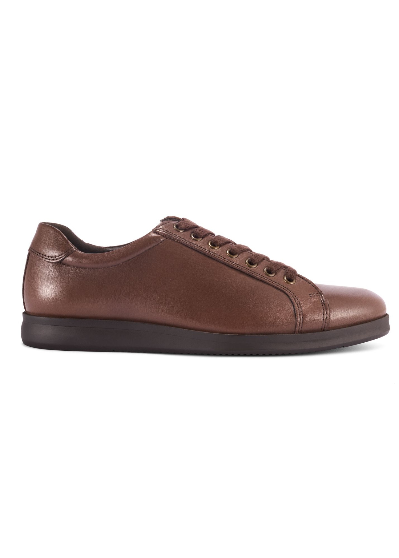 Brown men's leather shoes BUTYM-0513-89(Z25) - side view of the product on a white background.