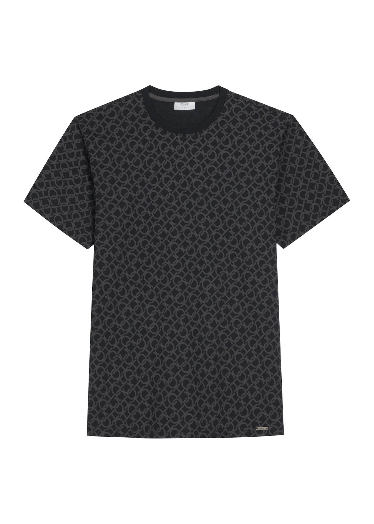 Men's monogrammed cotton T-shirt TSHMT-0163-99(Z26), front view of the product on a white background.