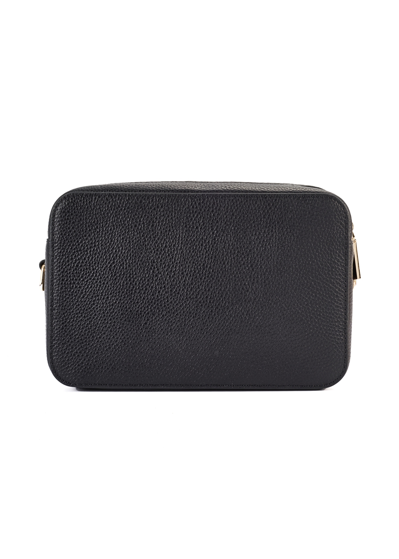 Women's leather handbag in black color TORES-1153-99(Z25), product view from the back on a white background.