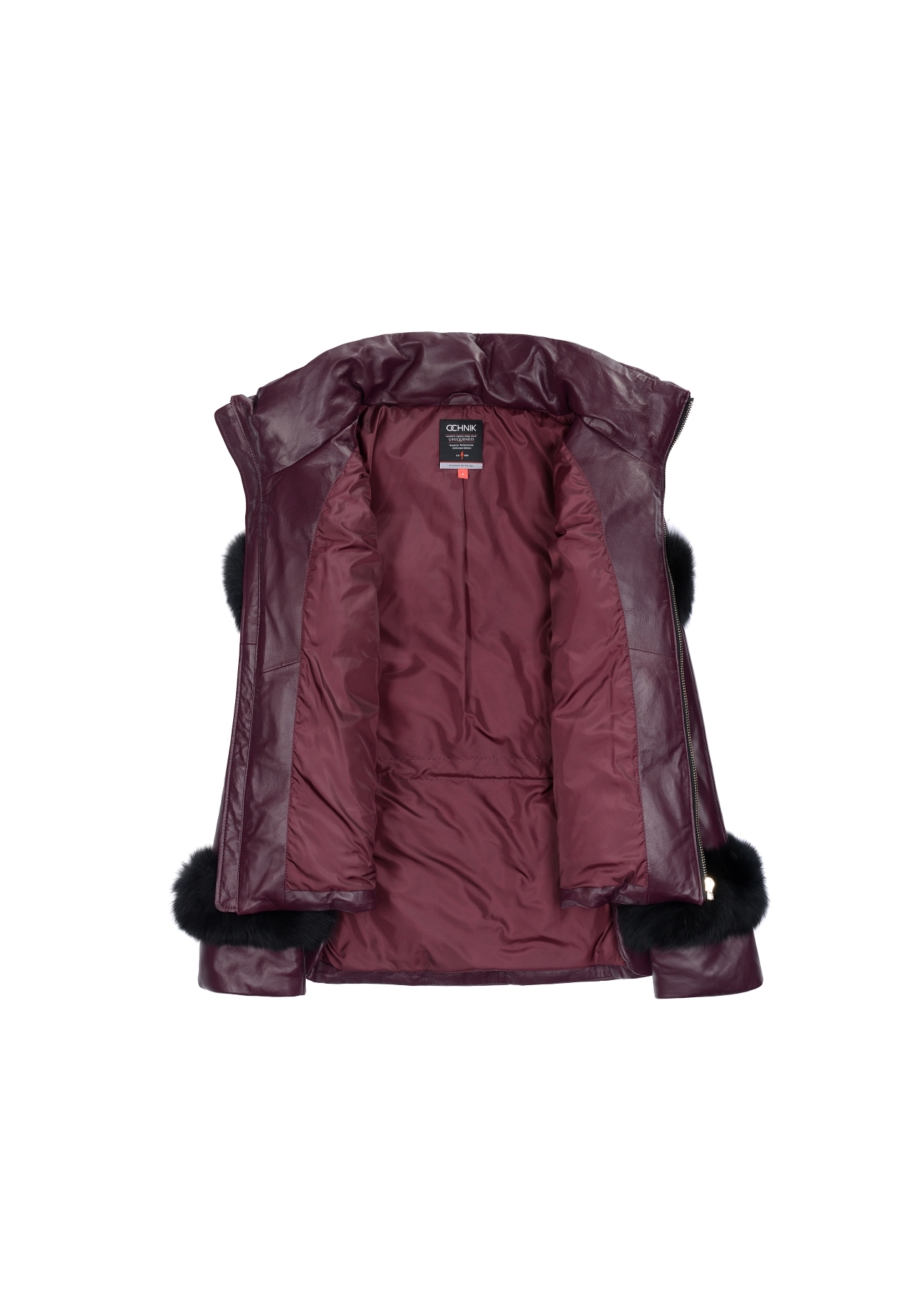 Women's down insulated leather jacket KURDS-0186-5499(Z20)-03