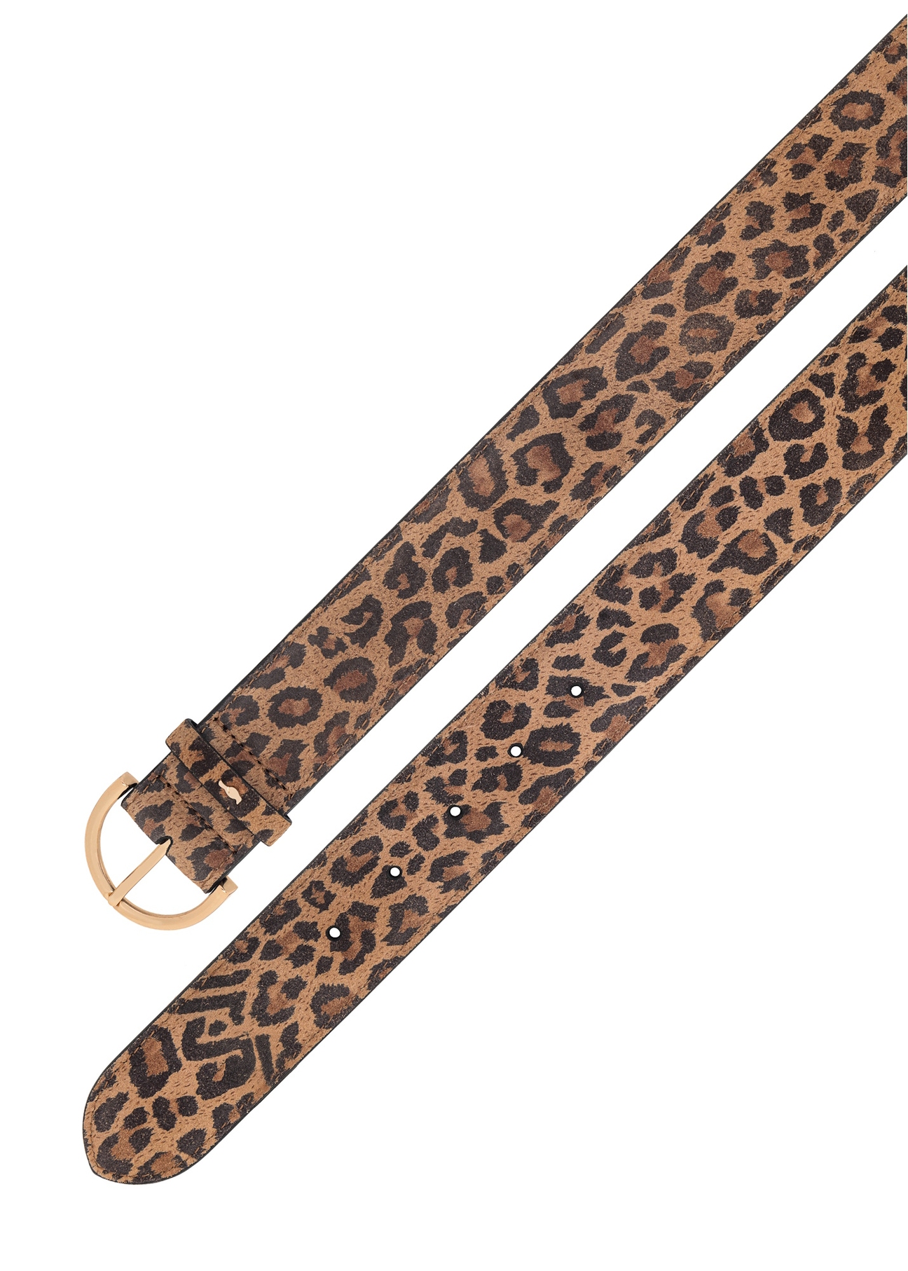 Suede wide women's belt in leopard print PASDS-0328-86(W25)-04