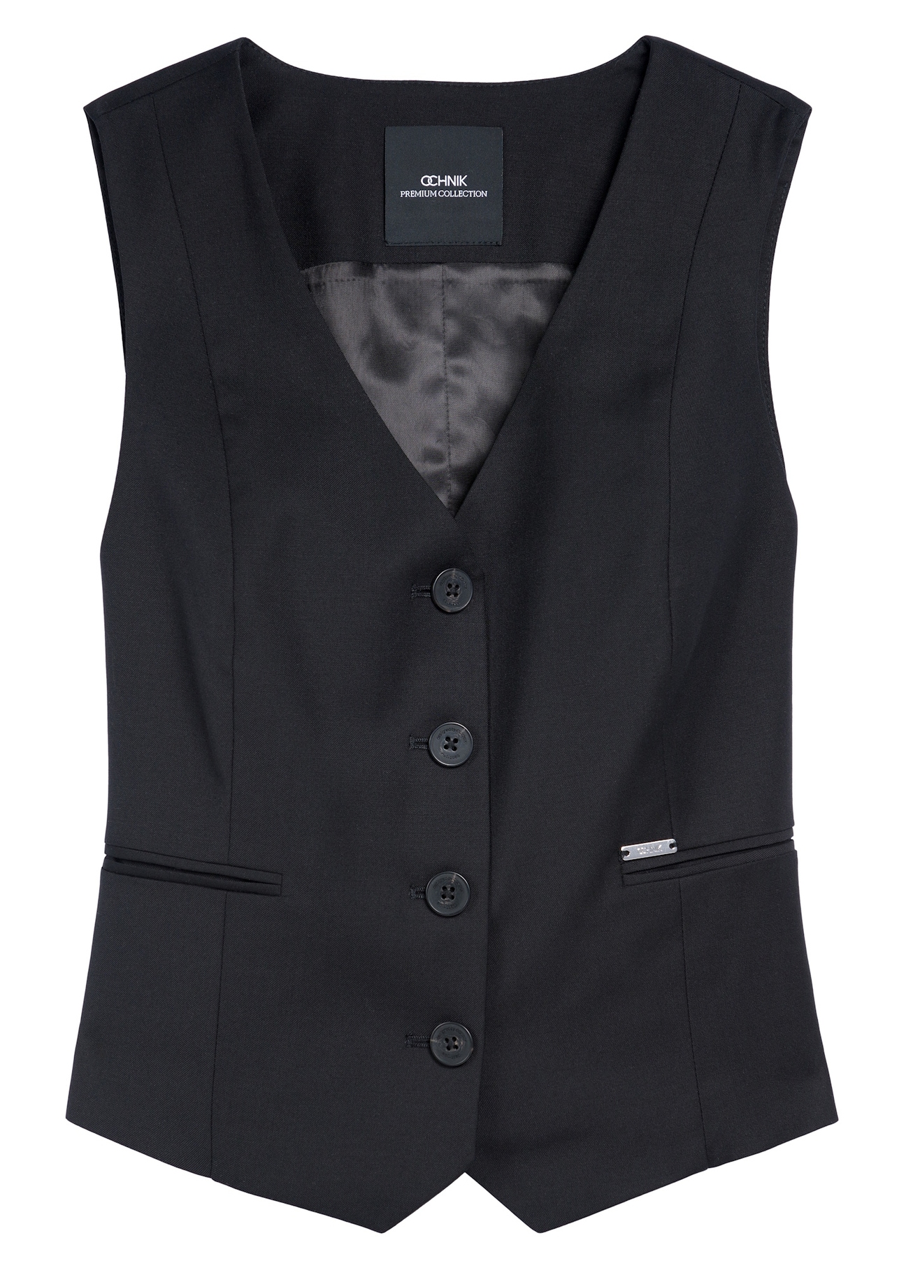 Black women's vest KAMDT-0031-99(Z25), front product view on white background.