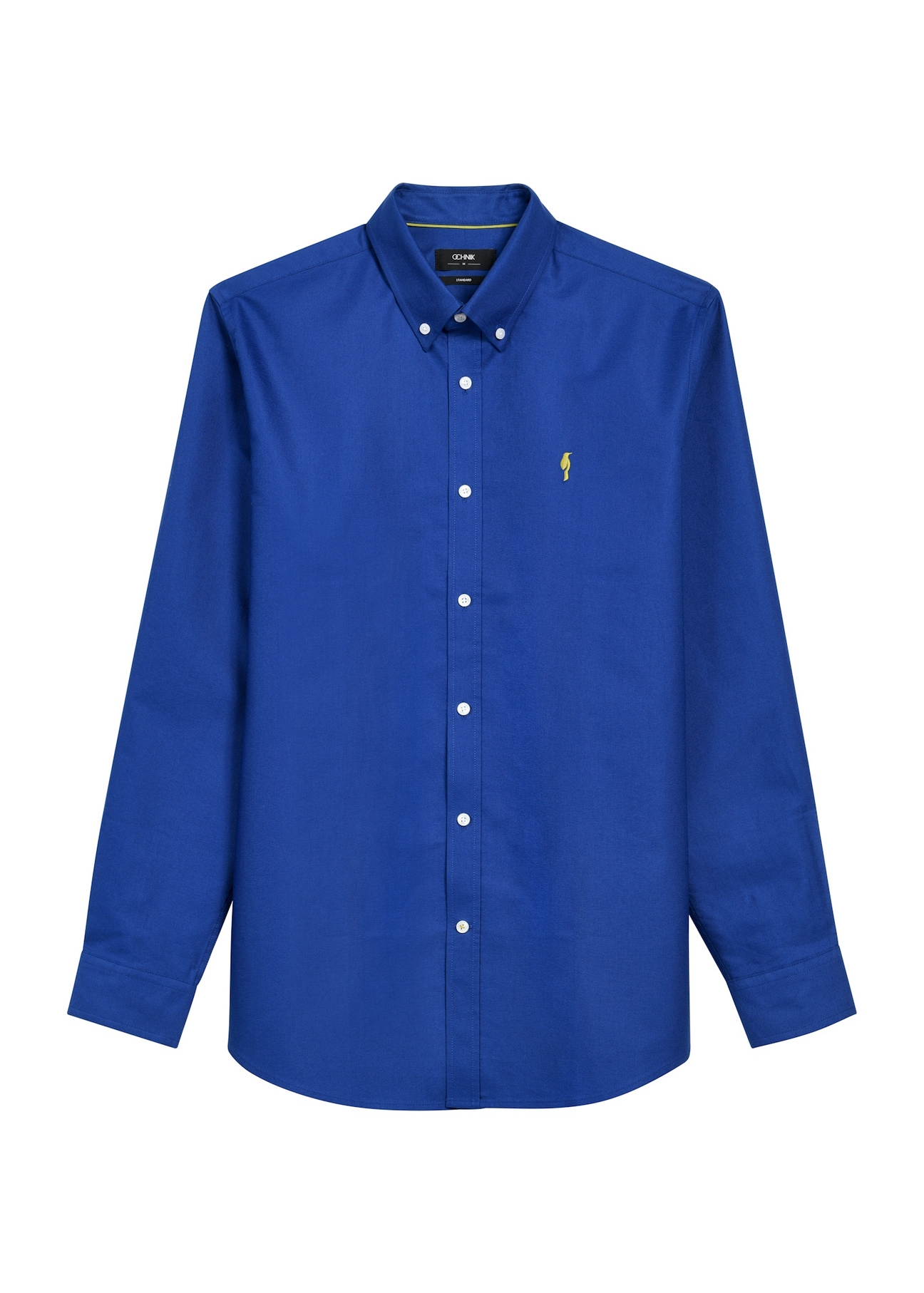 Navy blue men's cotton shirt KOSMT-0346-17(Z25), front product view on white background.
