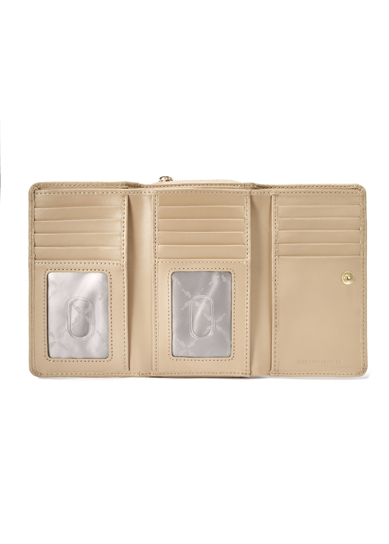 Beige leather medium women's wallet PORES-0801F-80(W25)
