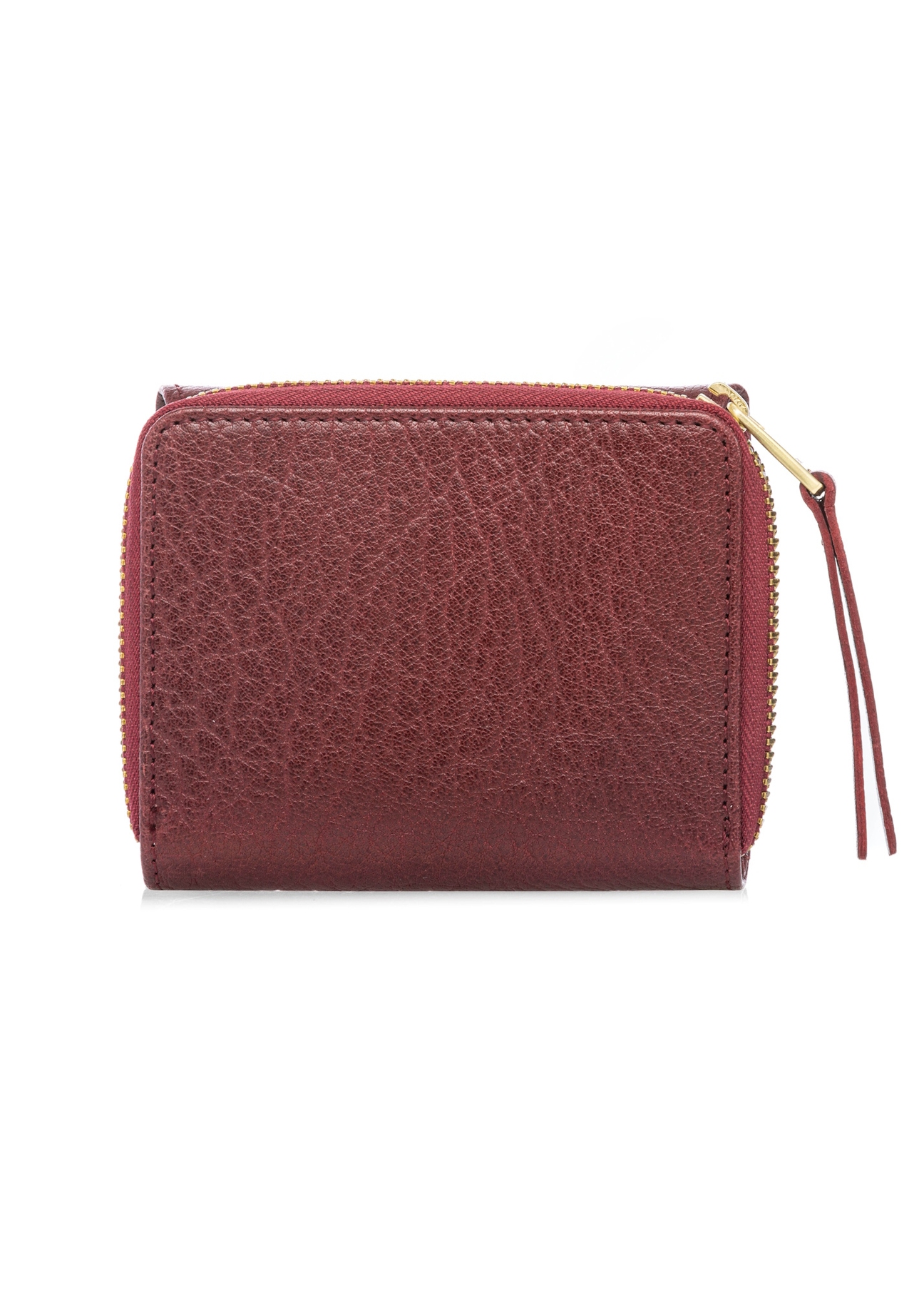 Small foldable women's leather wallet PORES-0816-4C(W26), back view of the product on a white background.