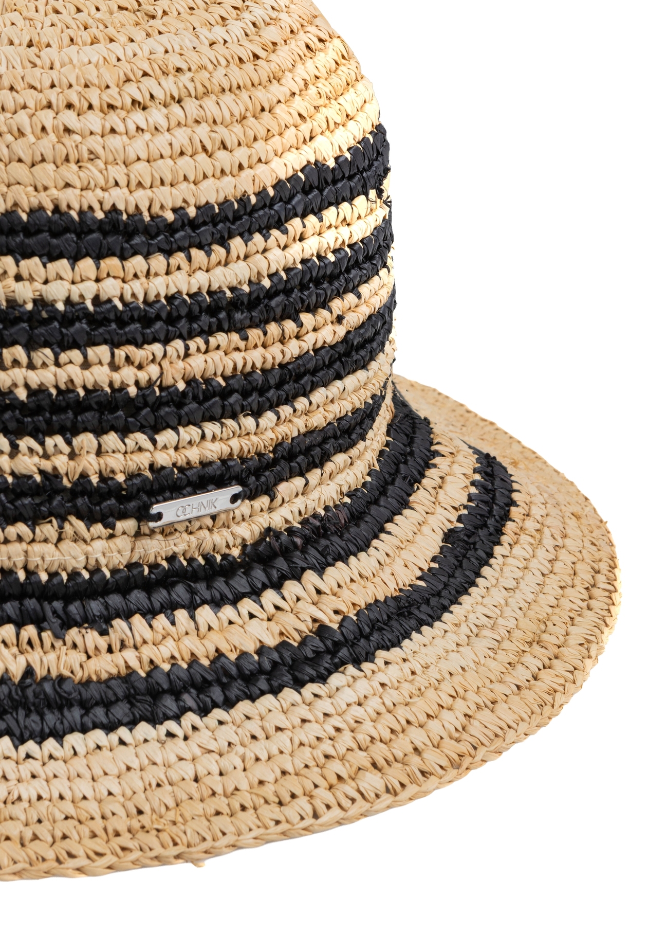 Women's straw hat with black stripes KAPDT-0036-1E(W26)
