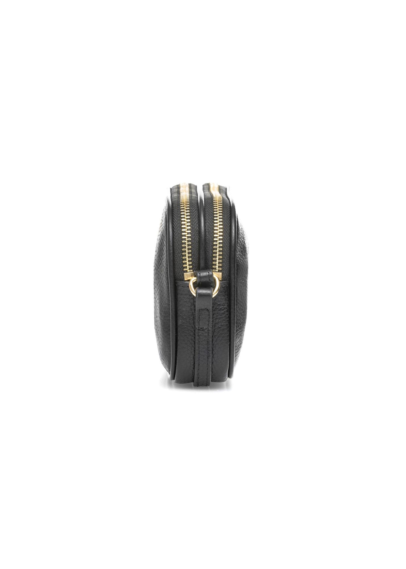 Small black leather women's handbag TORES-1152-9I(Z26), product view from the side on a white background.