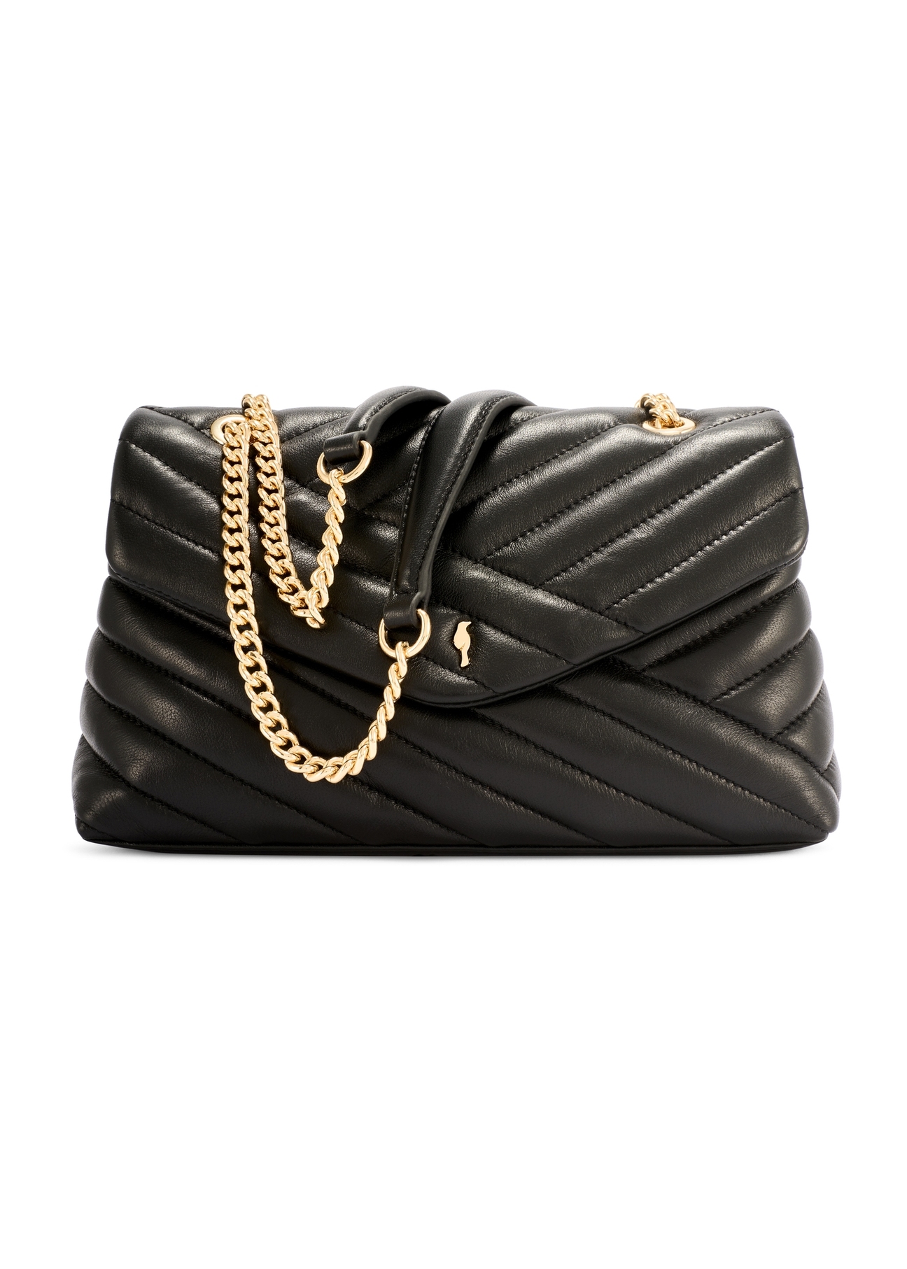 Women's leather handbag in black color TORES-1285-99(W26) - front product view, on a white background.