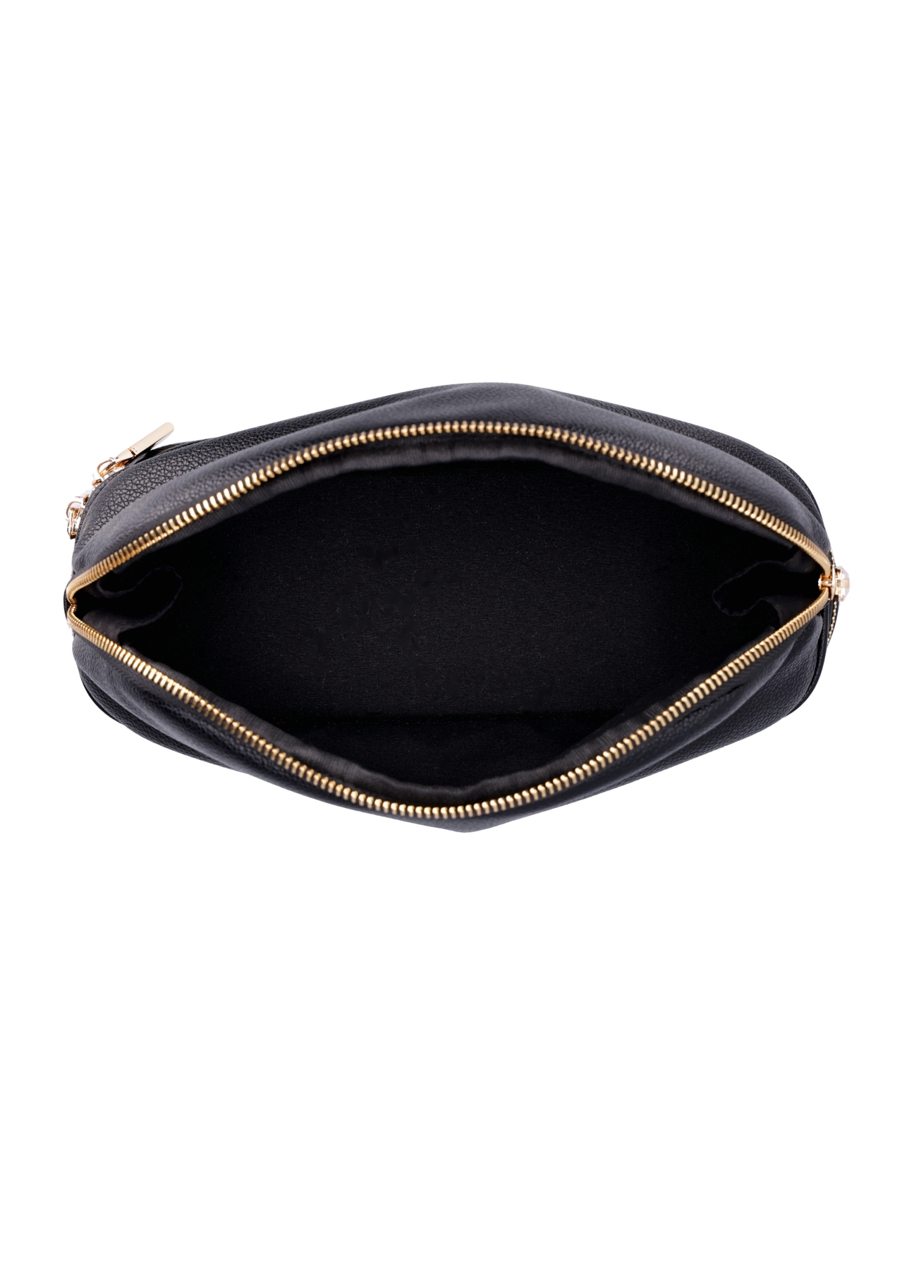 Black women's cosmetic bag TOREC-1348-9I(Z26), product view inside on white background.