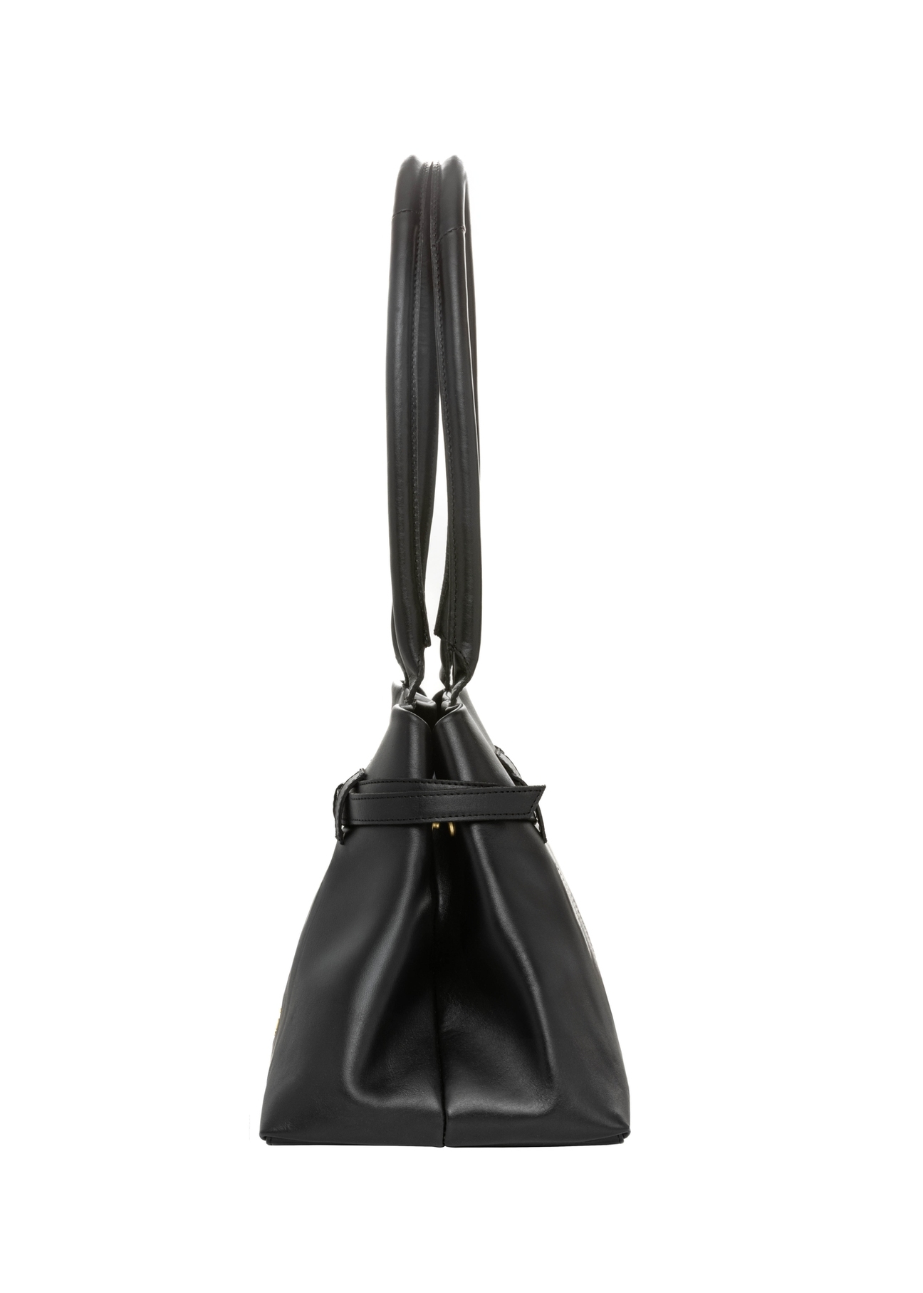 Black leather women's handbag TORES-1329-99(Z26). Side view on a white background.