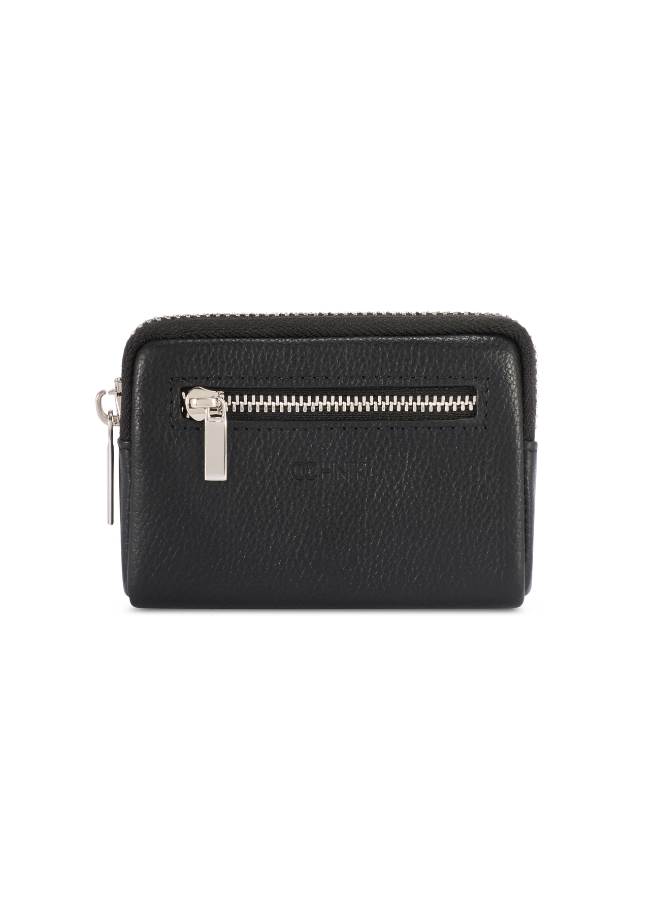 Black men's leather wallet PORMS-0689-9I(W26), front product view on white background.