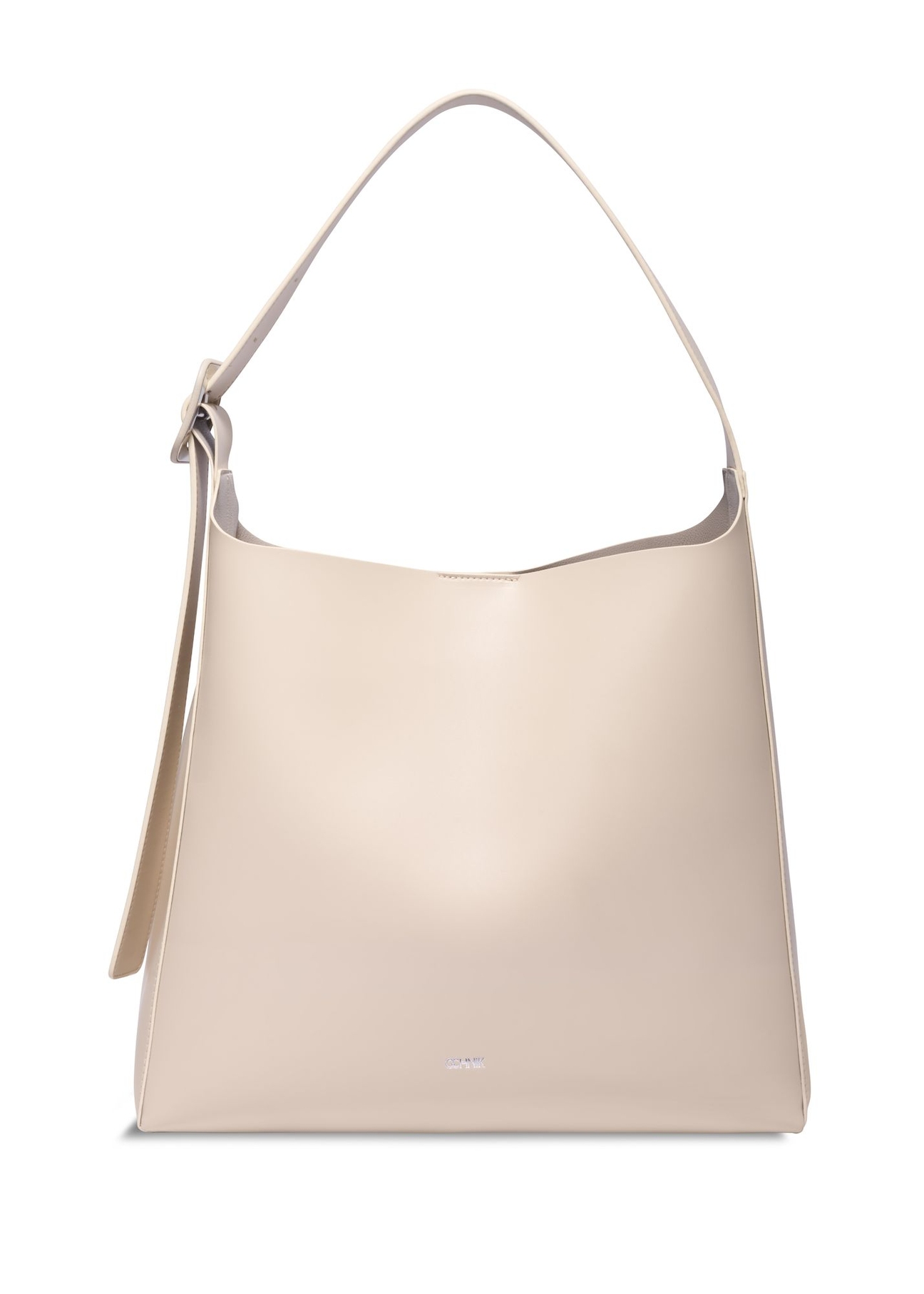 Large cream women's shoulder bag TOREC-1337-0B(Z26) - front product view, on a white background.