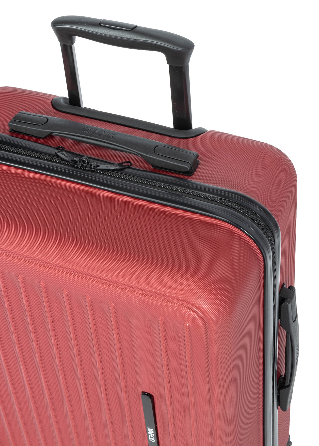 Large suitcase on wheels WALAB-0082-4B-29(W26), close-up of the product handle on a white background.