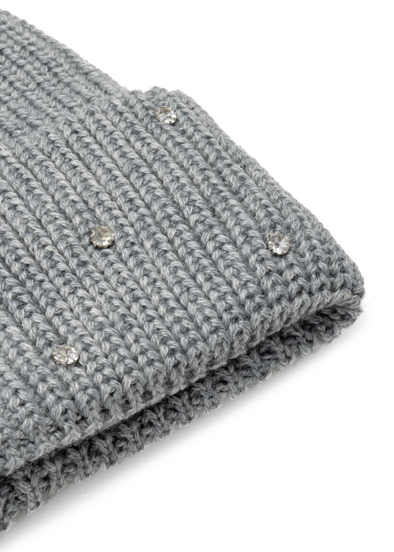 Gray women's wool hat CZADT-0207-91(Z25), close-up of the product detail on a white background.